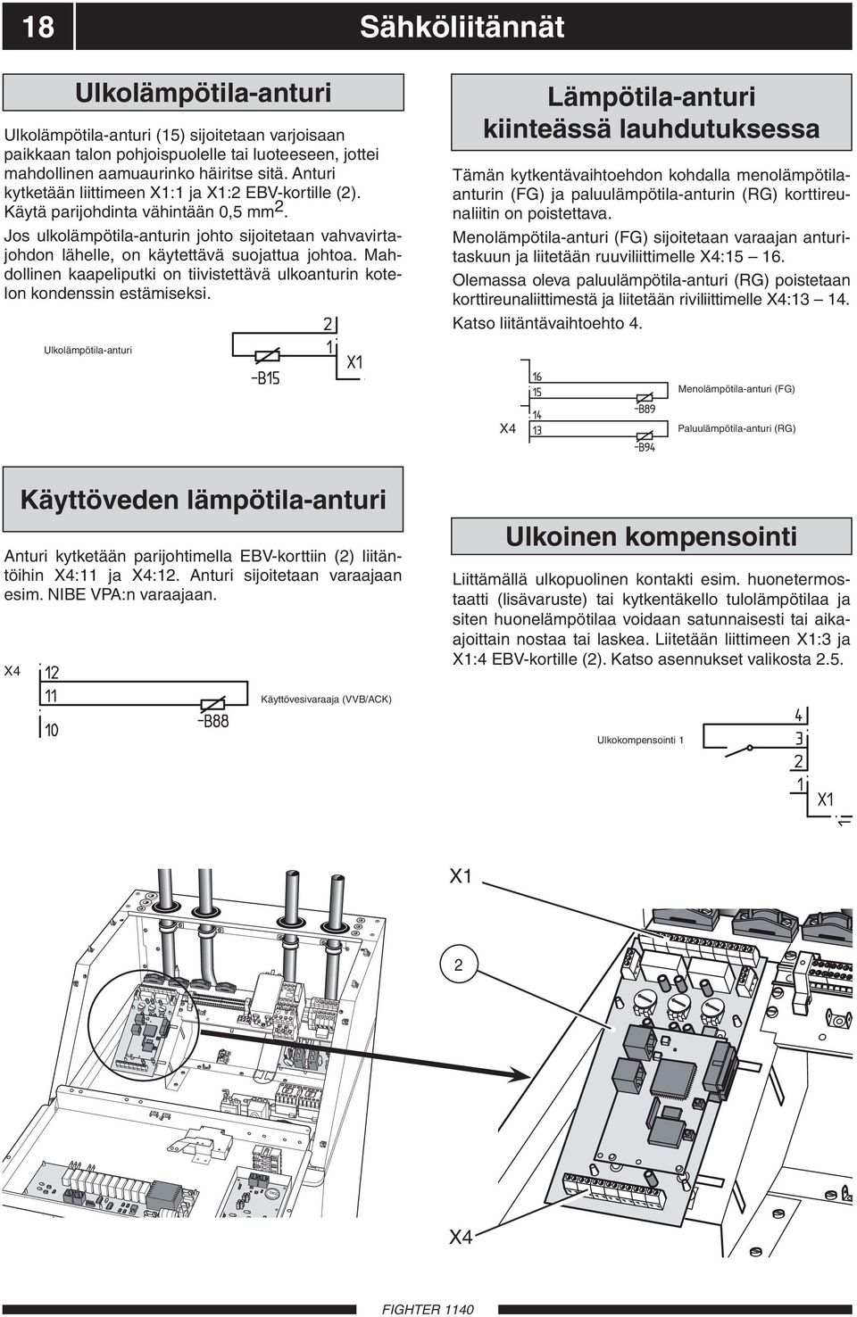 Vakiovarusteena oleva sähkövastus asetetaan tilaan Binääri 3-vaiheinen. Portaiden lukumäärä Kiertosäätimen tila 0 A 1 B 2 C 3 D 5 E 7 F uurin vaihevirta ja 3-portainen binäärinen lisäsähkö.