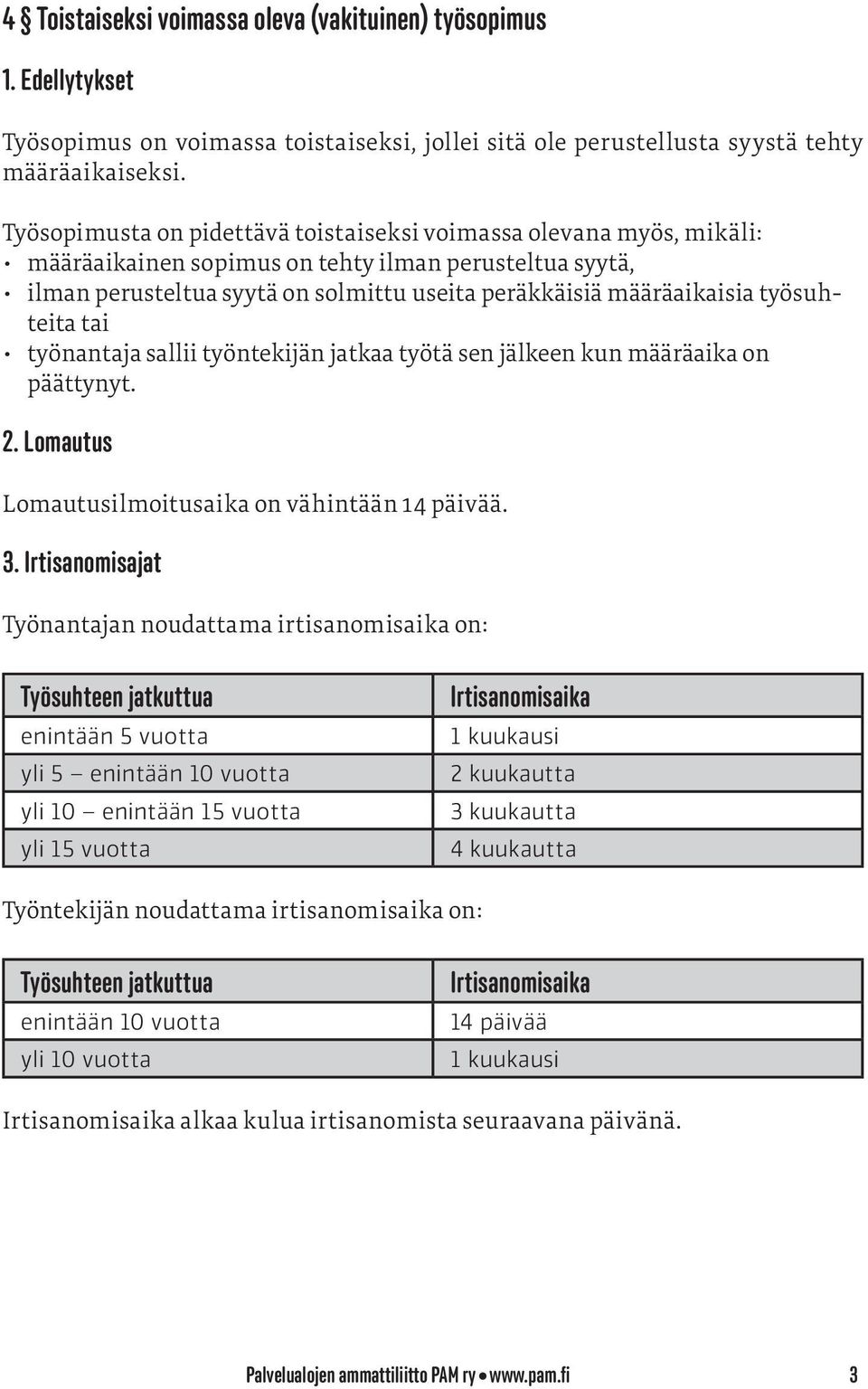 työsuhteita tai työnantaja sallii työntekijän jatkaa työtä sen jälkeen kun määräaika on päättynyt. 2. Lomautus Lomautusilmoitusaika on vähintään 14 päivää. 3.