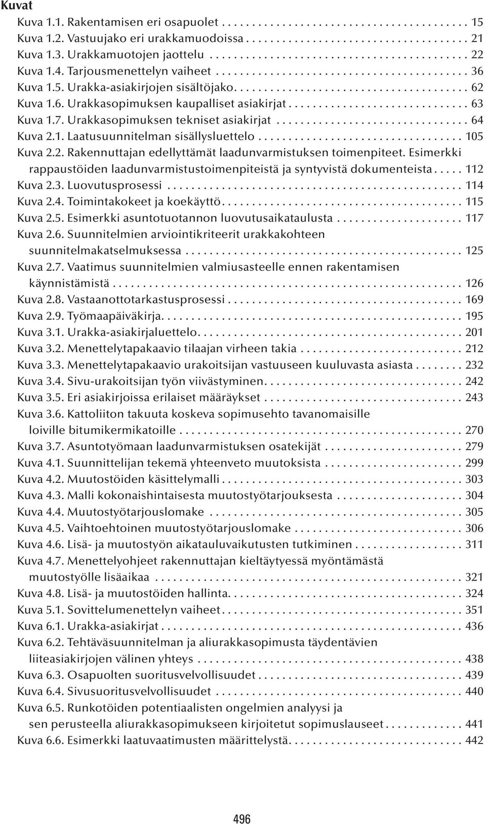 Esimerkki rappaustöiden laadunvarmistustoimenpiteistä ja syntyvistä dokumenteista...112 Kuva 2.3. Luovutusprosessi...114 Kuva 2.4. Toimintakokeet ja koekäyttö....115 