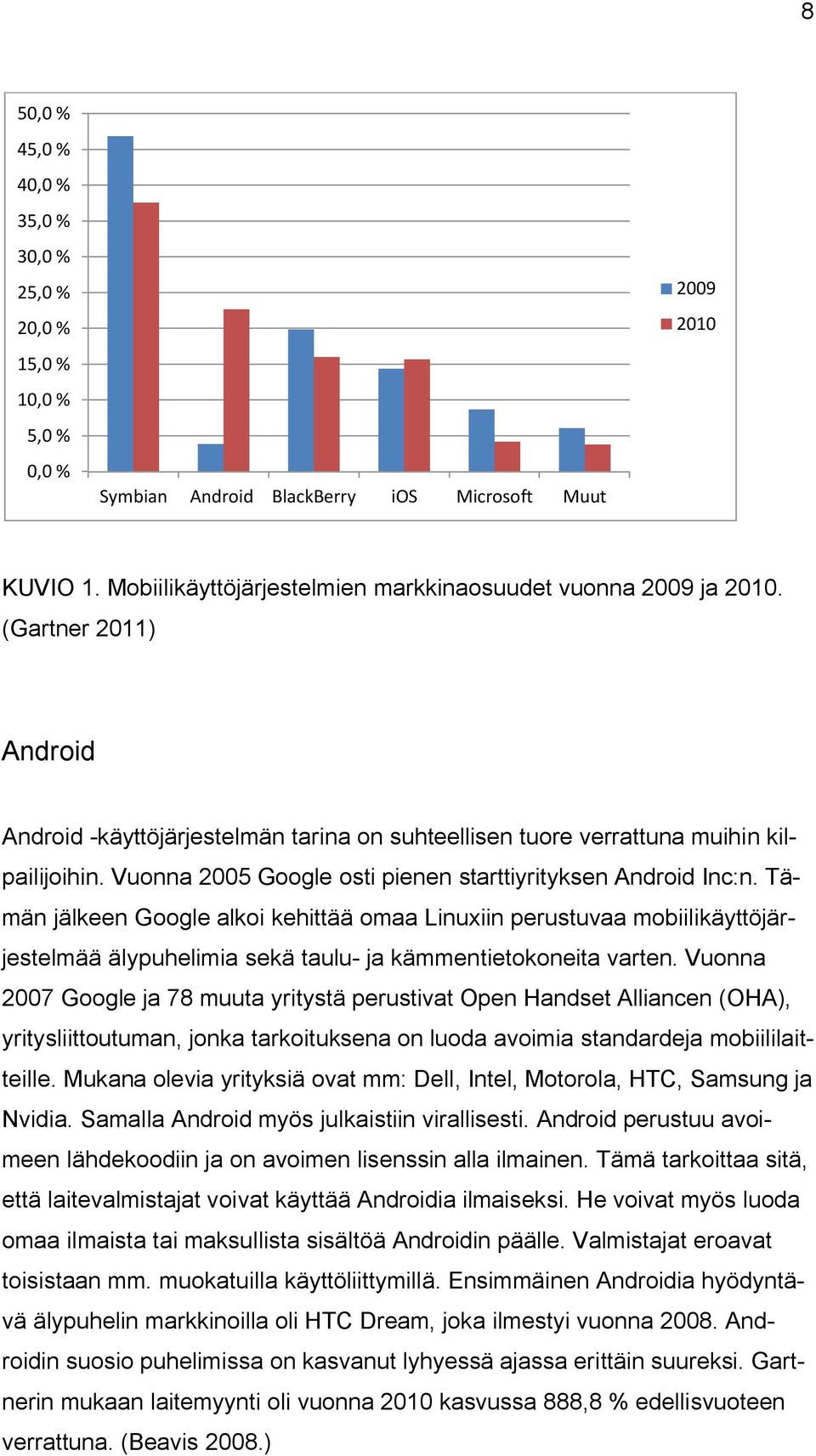 Vuonna 2005 Google osti pienen starttiyrityksen Android Inc:n.