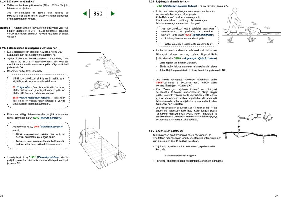 Huomaa Ruohonleikkurin käyttäminen edellyttää yllä mainittujen asetusten (5.2.