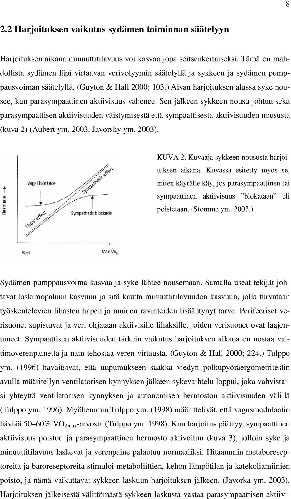 ) Aivan harjoituksen alussa syke nousee, kun parasympaattinen aktiivisuus vähenee.