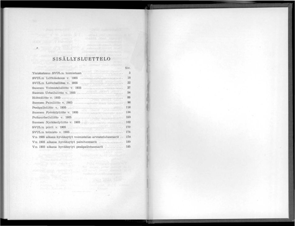 1935... 134 Poilkaul1h.eiJul.iit1lo v. lj935......................... 150 Suomen Nyr.klkehlyllibto Y. 1935........................... 162 SVUL:n pillit v. 1935....... 170 SVUL:n tlaimisto v. 1 1'935.