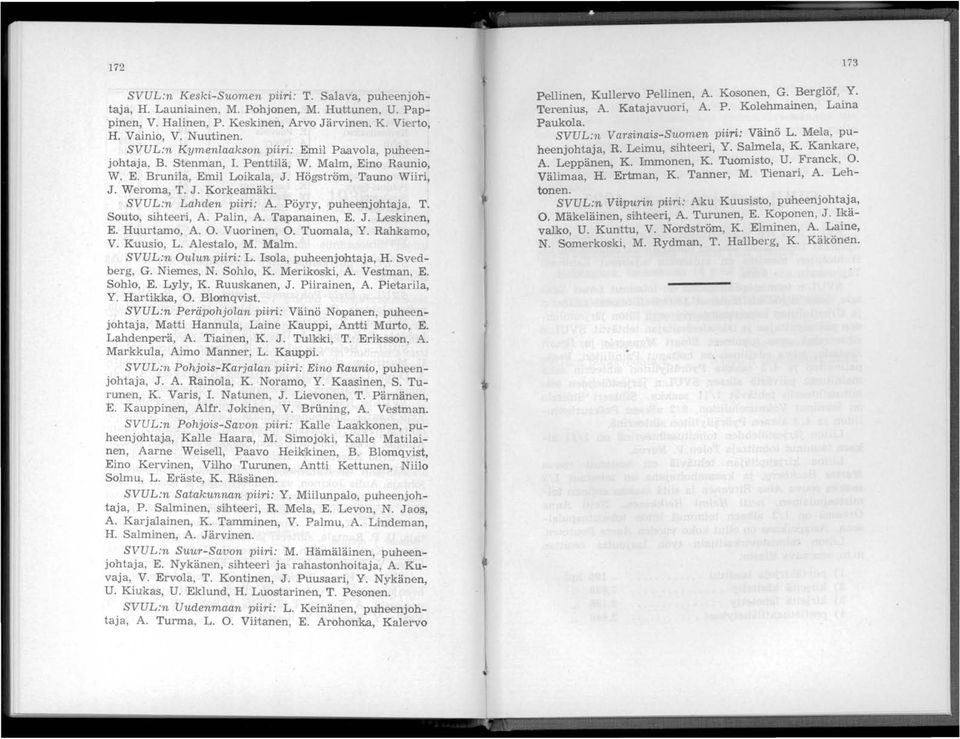 SVUL:n Lahden piiri: A. Pöyry, puheenjohtaja. T. Souto, sihteeri, A. Palin, A. Tapanainen, E. J. Leskinen, E. Huurtamo, A. O. Vuorinen, O. Tuomala, Y. Rahkamo, V. Kuusio, L. Alestalo, M. Malm.