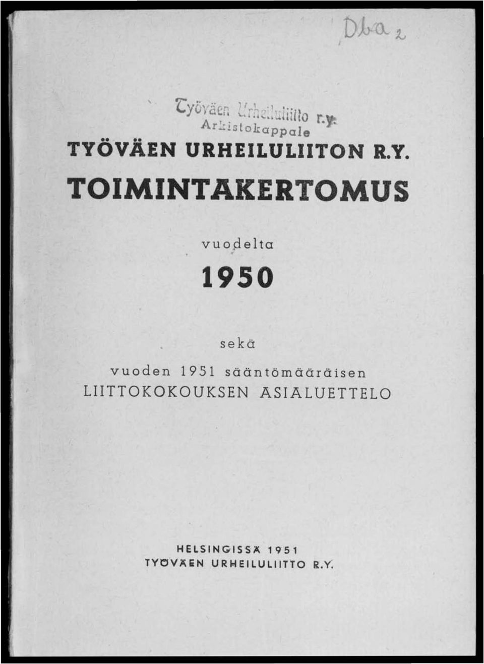 VÄEN URHEILULIITON R.Y.