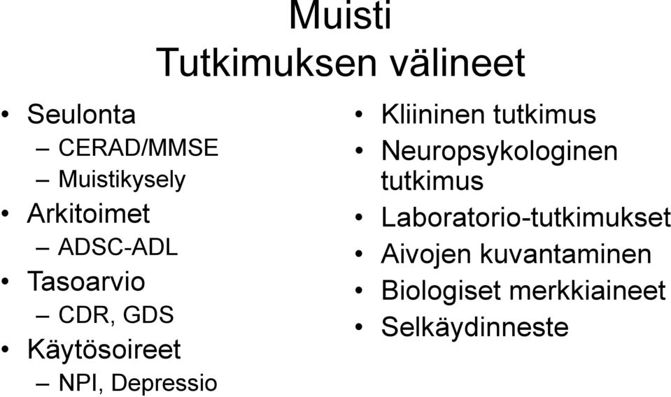 Kliininen tutkimus Neuropsykologinen tutkimus