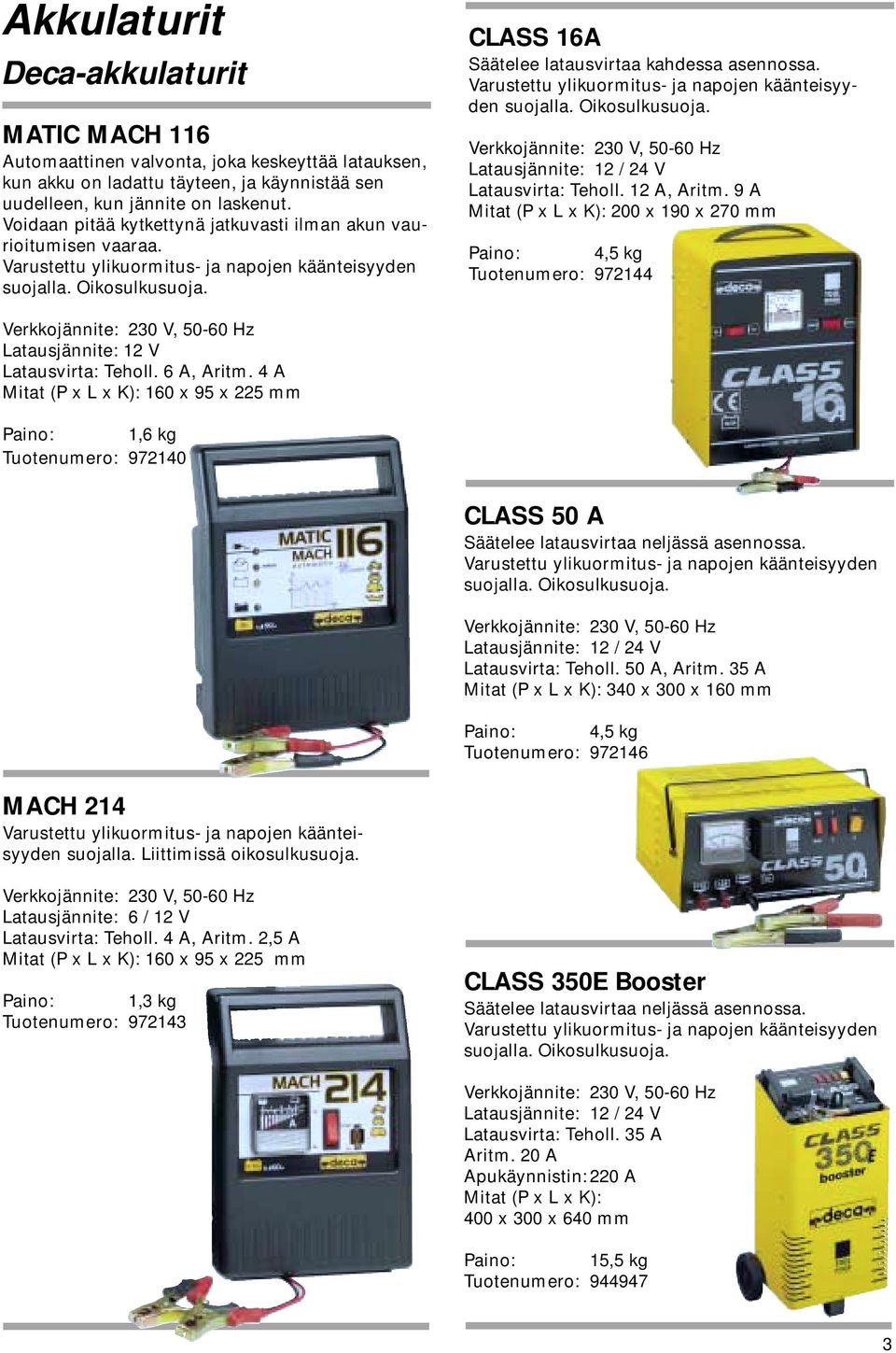 9 A Mitat (P x L x K): 200 x 190 x 270 mm Paino: 4,5 kg Tuotenumero: 972144 Latausjännite: 12 V Latausvirta: Teholl. 6 A, Aritm.