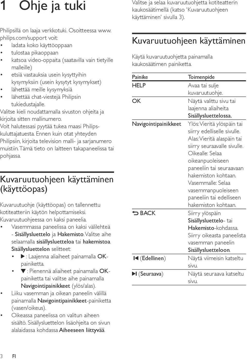 lähettää meille kysymyksiä lähettää chat-viestejä Philipsin tukiedustajalle. Valitse kieli noudattamalla sivuston ohjeita ja kirjoita sitten mallinumero.