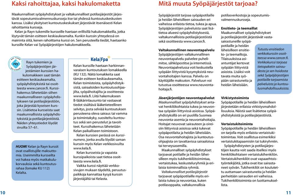 Lisäksi yksityiset kuntoutuskeskukset järjestävät itsenäisesti Kelan rahoittamia kursseja.