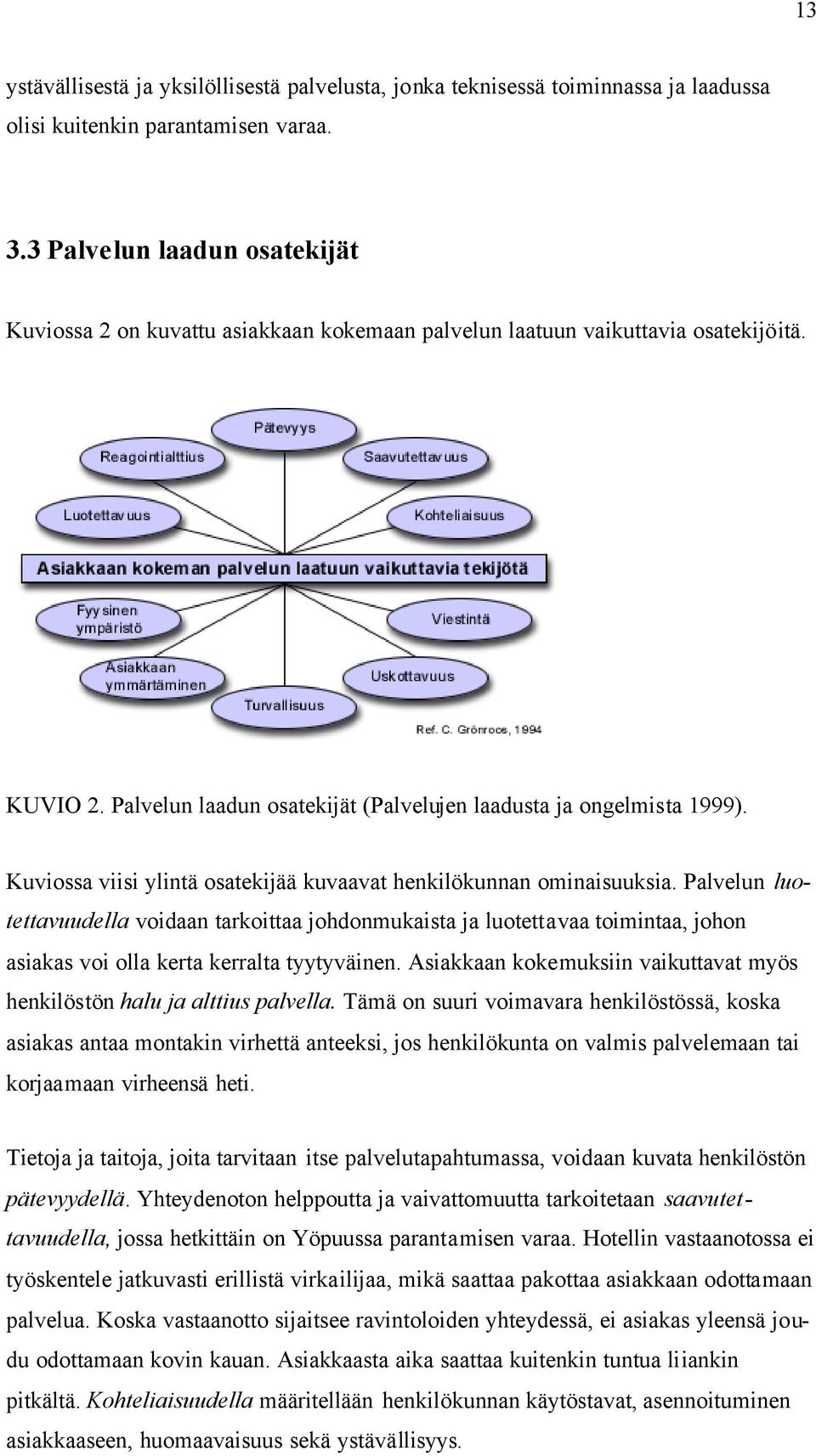 Kuviossa viisi ylintä osatekijää kuvaavat henkilökunnan ominaisuuksia.