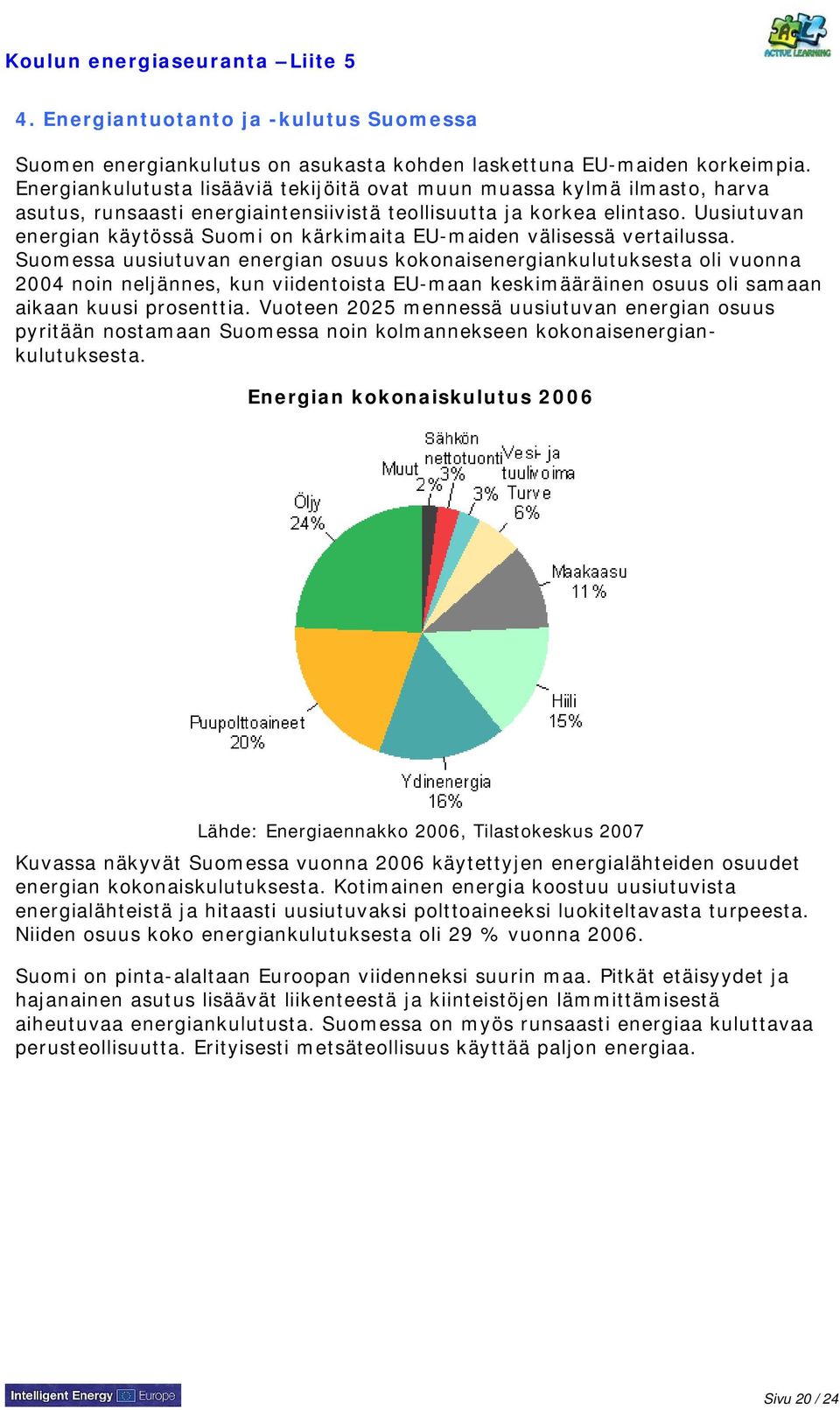 Uusiutuvan energian käytössä Suomi on kärkimaita EU-maiden välisessä vertailussa.