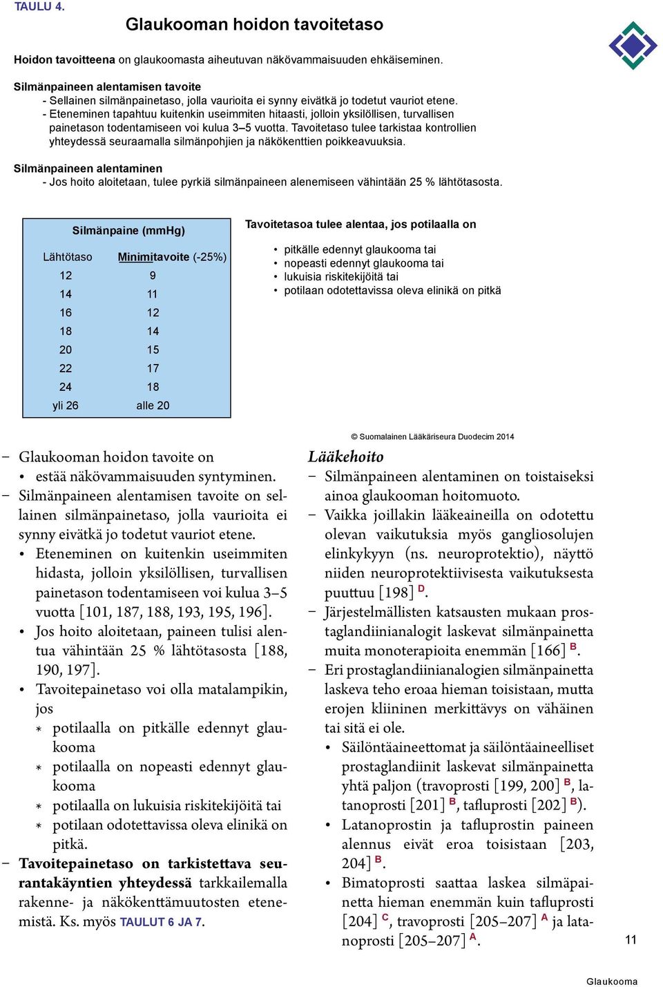 - Eteneminen tapahtuu kuitenkin useimmiten hitaasti, jolloin yksilöllisen, turvallisen painetason todentamiseen voi kulua 3 5 vuotta.