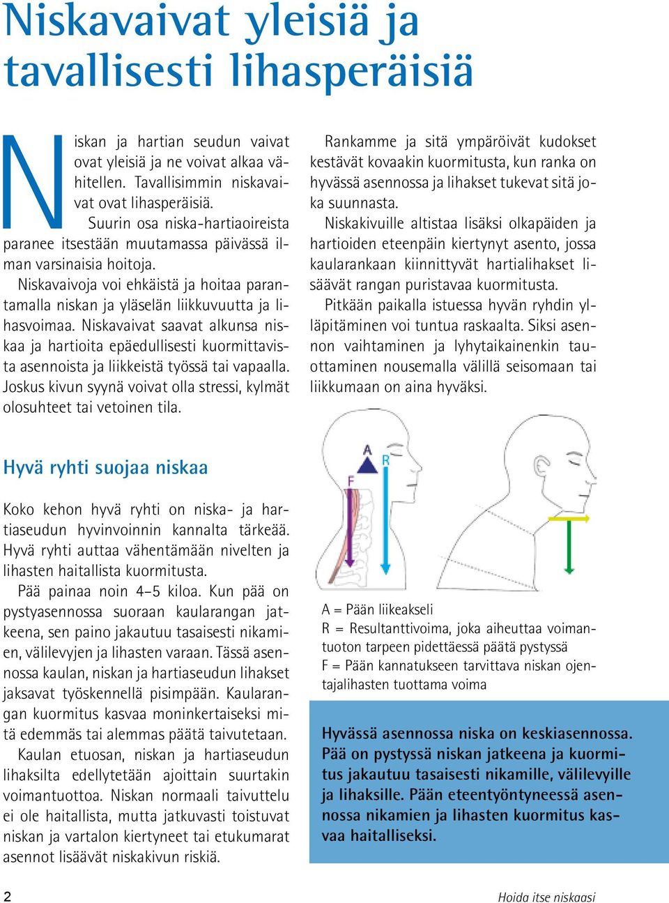 Niskavaivat saavat alkunsa niskaa ja hartioita epäedullisesti kuormittavista asennoista ja liikkeistä työssä tai vapaalla. Joskus kivun syynä voivat olla stressi, kylmät olosuhteet tai vetoinen tila.