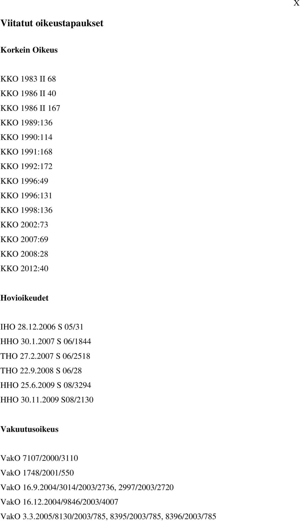 2.2007 S 06/2518 THO 22.9.2008 S 06/28 HHO 25.6.2009 S 08/3294 HHO 30.11.