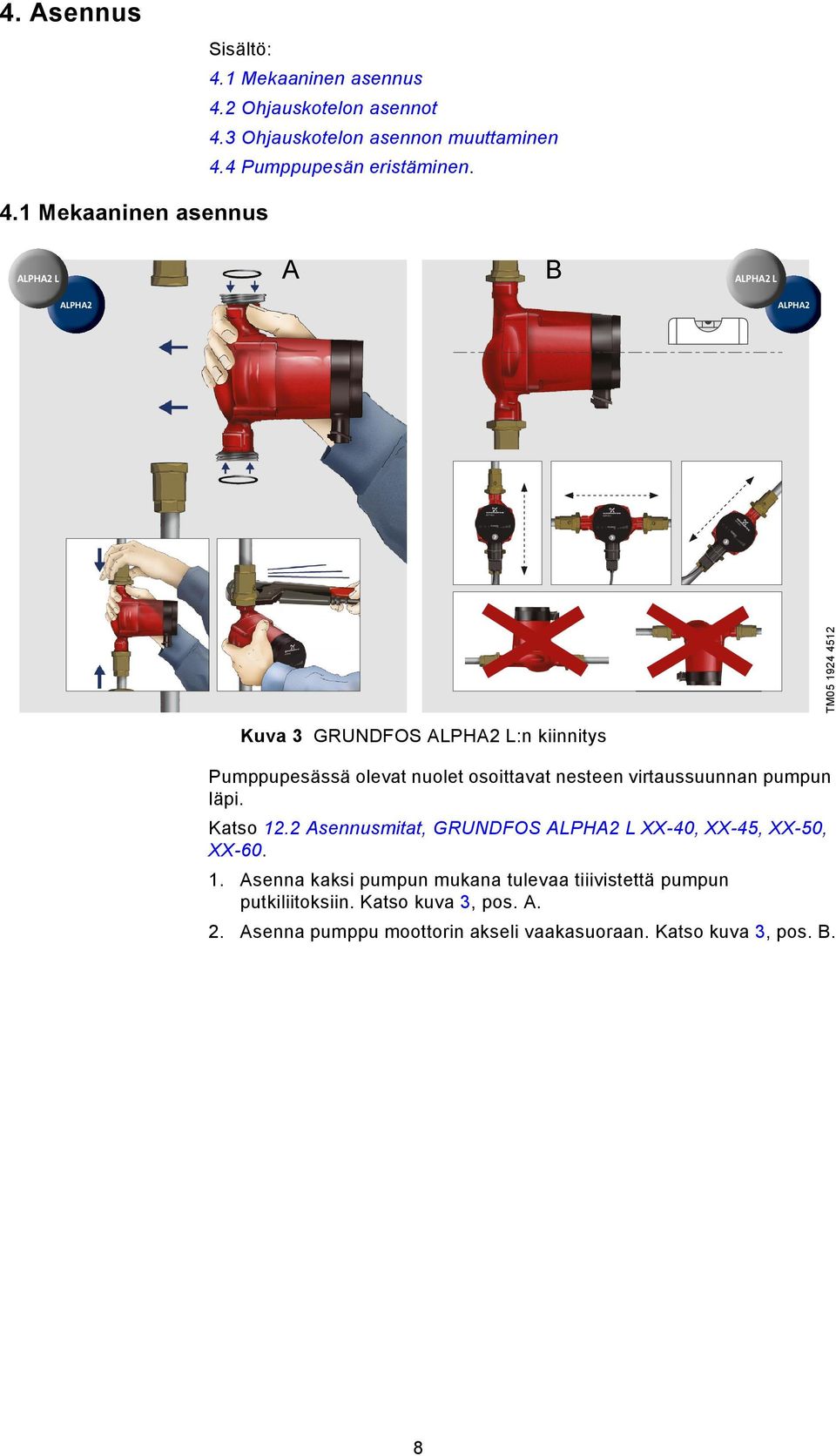 2 Ohjauskotelon asennot 4.