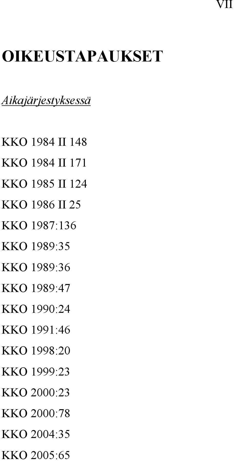 1989:35 KKO 1989:36 KKO 1989:47 KKO 1990:24 KKO 1991:46 KKO