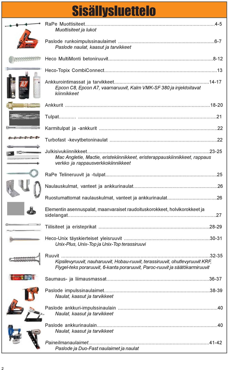 ..22 Turbofast -kevytbetoninaulat...22 Julkisivukiinnikkeet.