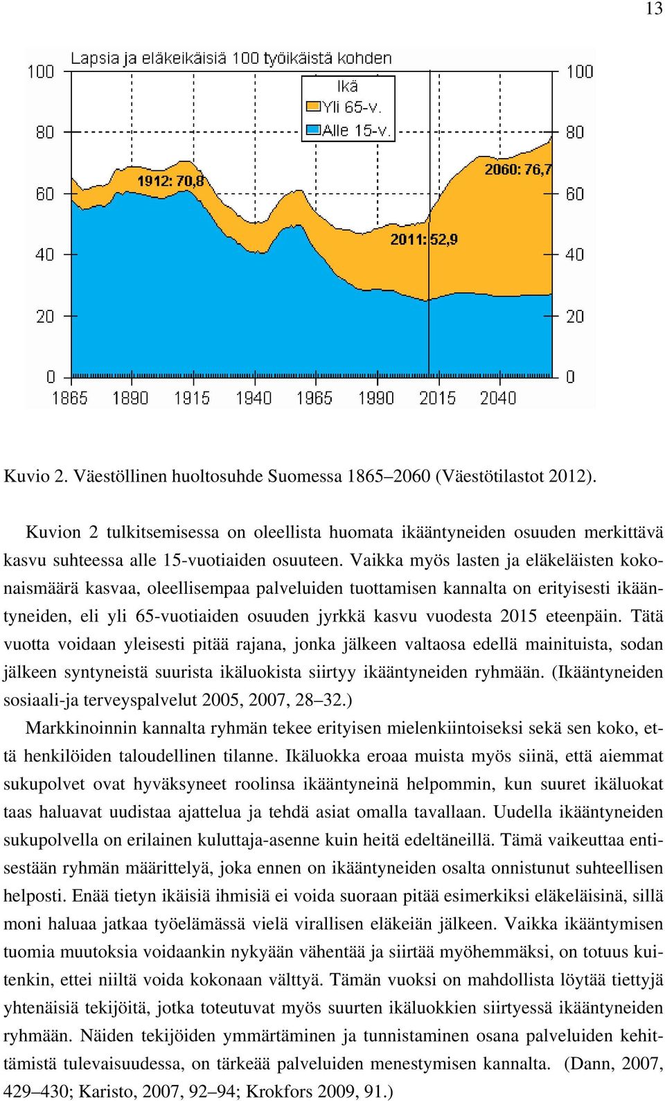 Vaikka myös lasten ja eläkeläisten kokonaismäärä kasvaa, oleellisempaa palveluiden tuottamisen kannalta on erityisesti ikääntyneiden, eli yli 65-vuotiaiden osuuden jyrkkä kasvu vuodesta 2015