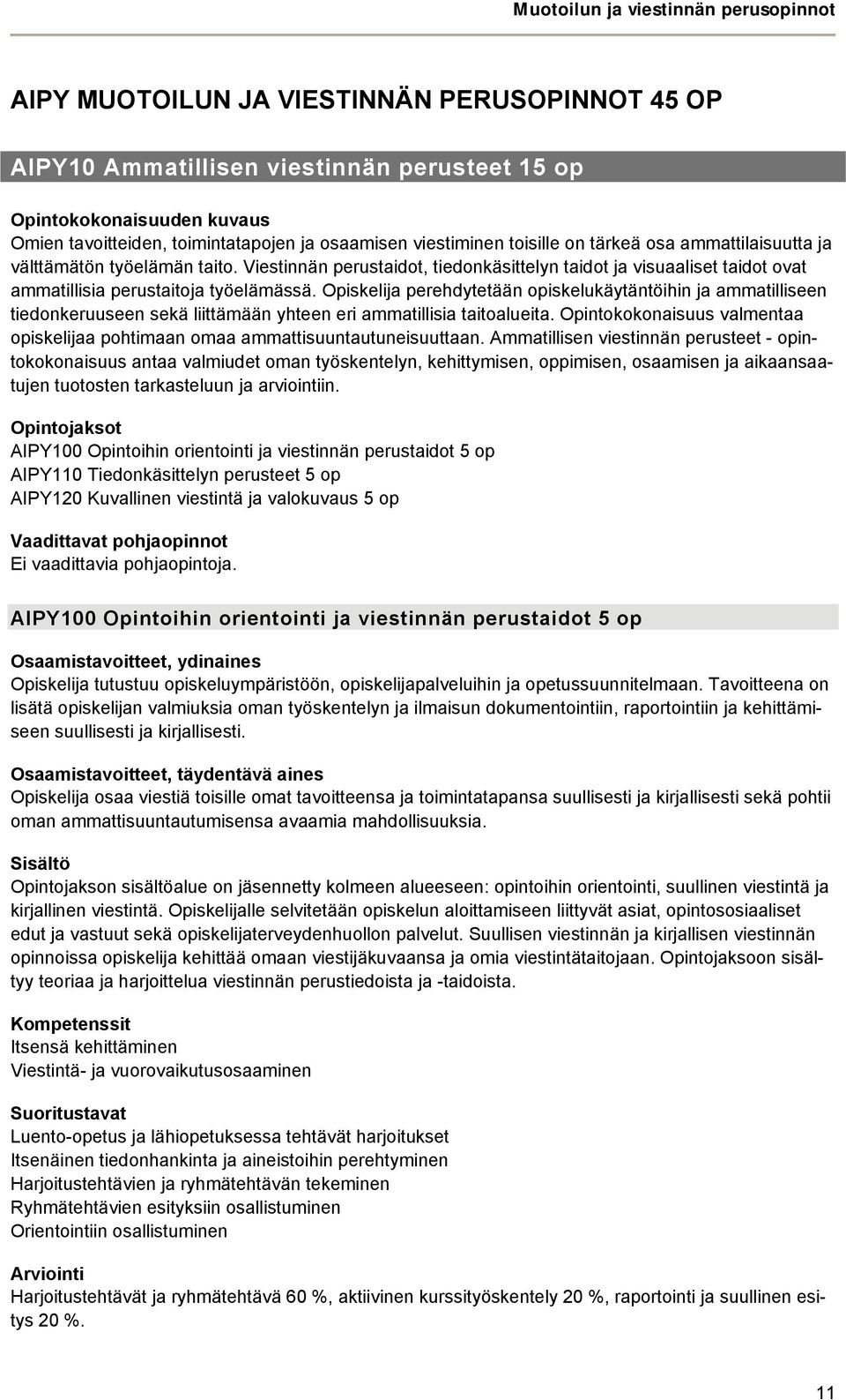 Viestinnän perustaidot, tiedonkäsittelyn taidot ja visuaaliset taidot ovat ammatillisia perustaitoja työelämässä.