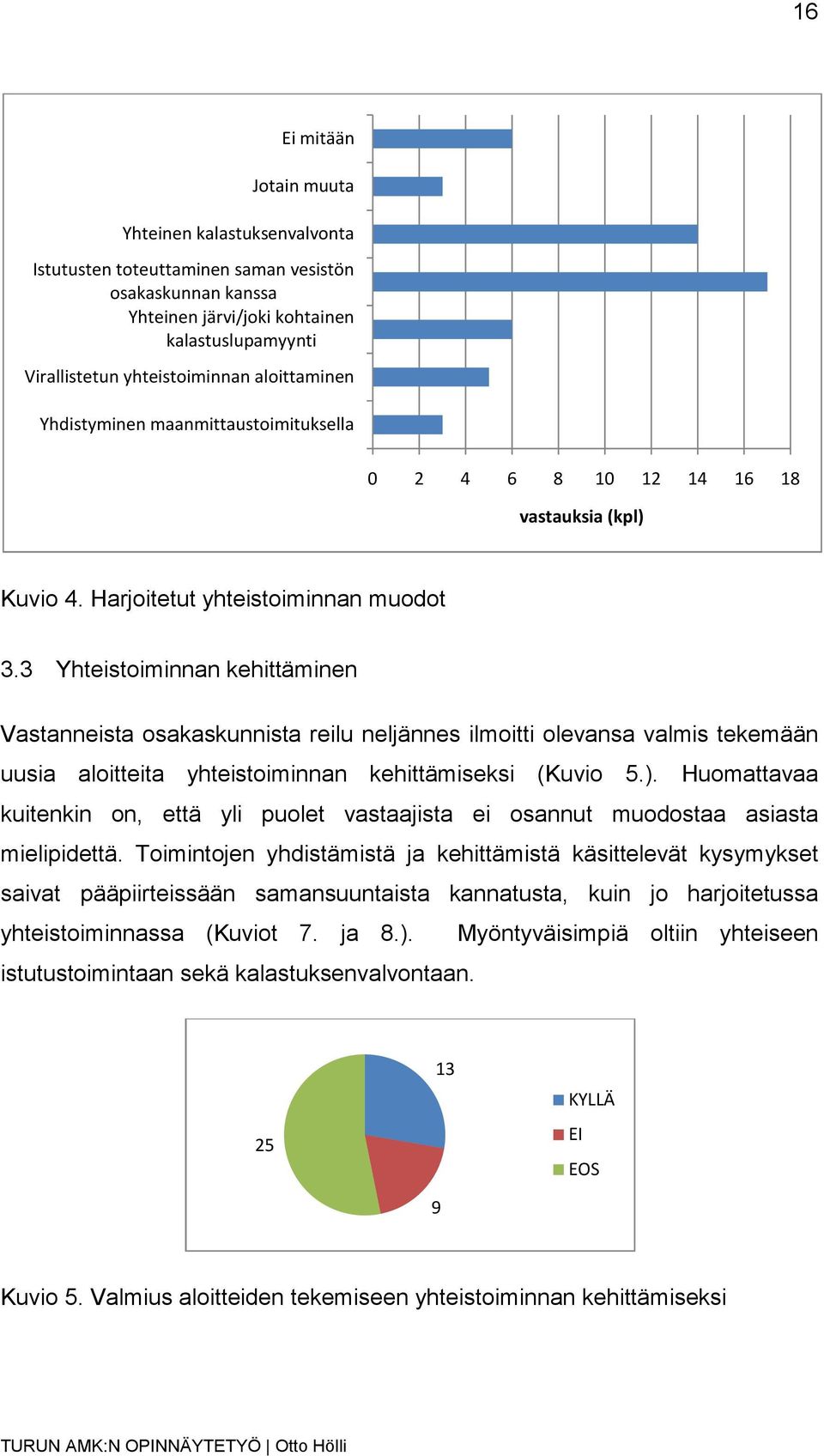 3 Yhteistoiminnan kehittäminen Vastanneista osakaskunnista reilu neljännes ilmoitti olevansa valmis tekemään uusia aloitteita yhteistoiminnan kehittämiseksi (Kuvio 5.).