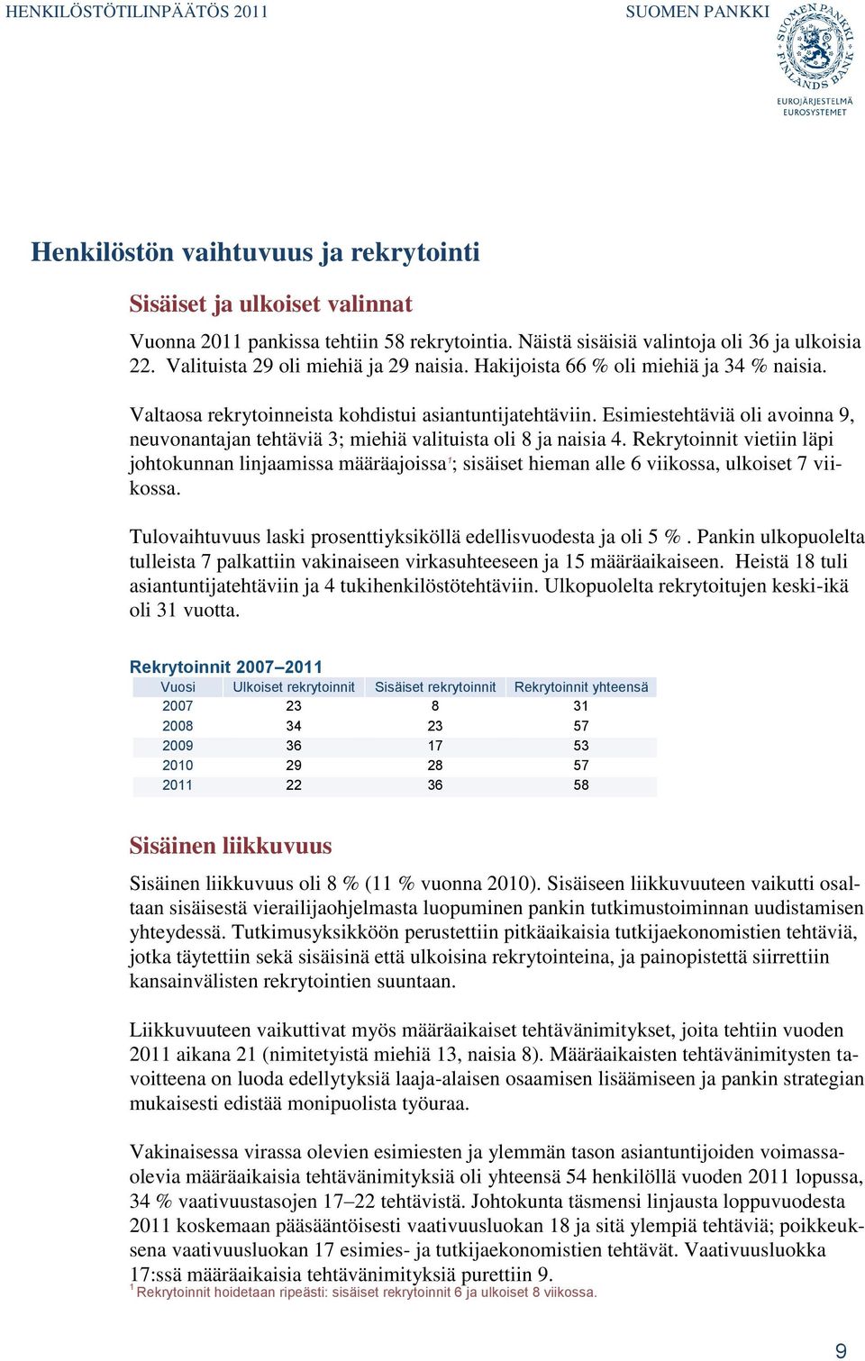 Esimiestehtäviä oli avoinna 9, neuvonantajan tehtäviä 3; miehiä valituista oli 8 ja naisia 4.