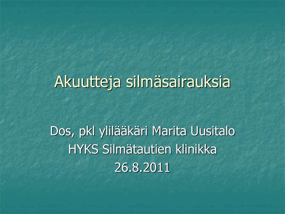 ylilääkäri Marita