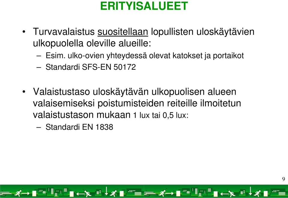 ulko-ovien yhteydessä olevat katokset ja portaikot Standardi SFS-EN 50172