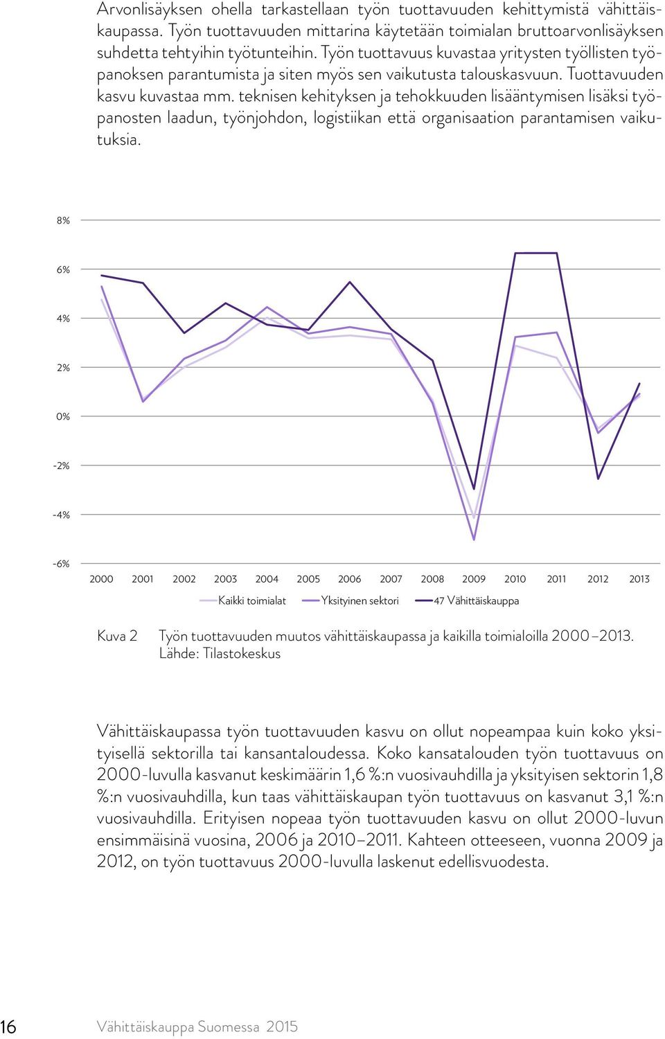 teknisen kehityksen ja tehokkuuden lisääntymisen lisäksi työpanosten laadun, työnjohdon, logistiikan että organisaation parantamisen vaikutuksia.