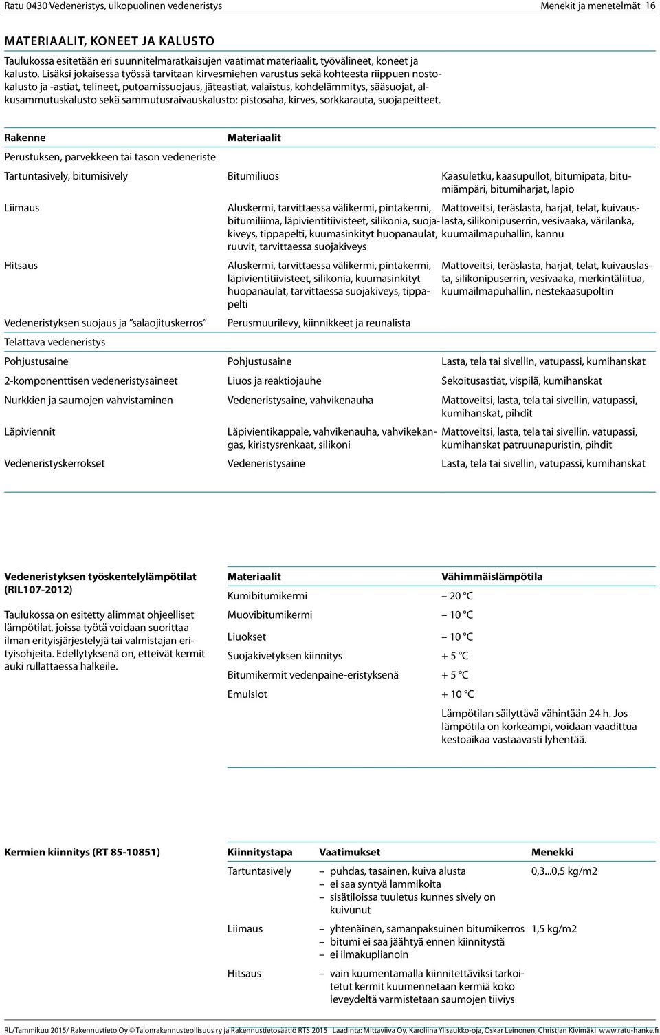 alkusammutuskalusto sekä sammutusraivauskalusto: pistosaha, kirves, sorkkarauta, suojapeitteet.