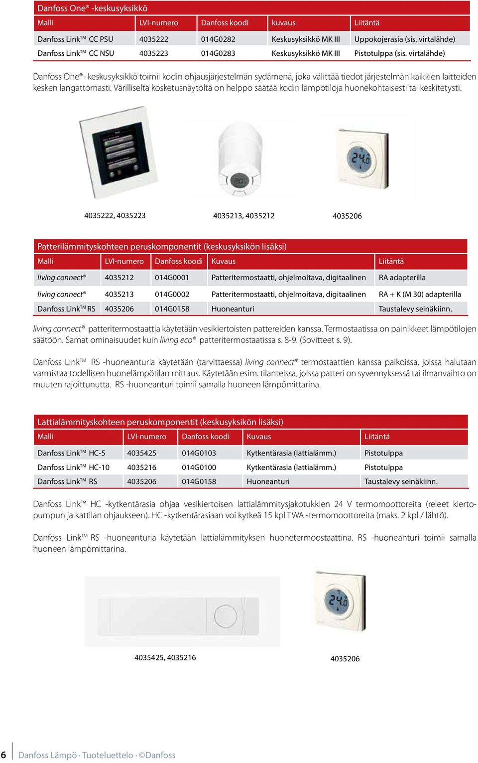 virtalähde) Danfoss One -keskusyksikkö toimii kodin ohjausjärjestelmän sydämenä, joka välittää tiedot järjestelmän kaikkien laitteiden kesken langattomasti.