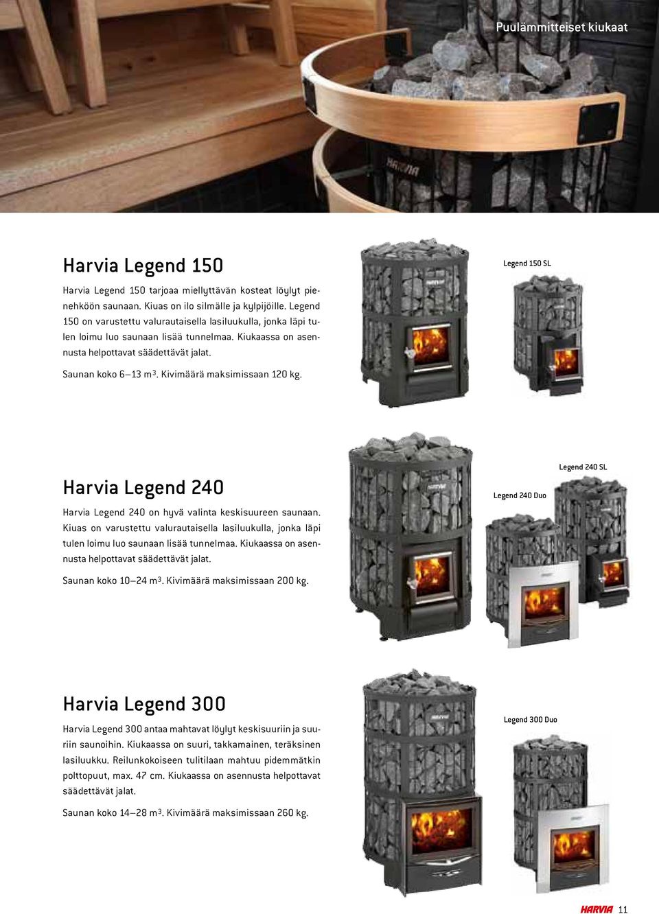 Kiviäärä aksiissaan 120 kg. Harvia Legend 240 Harvia Legend 240 on hyvä valinta keskisuureen saunaan.