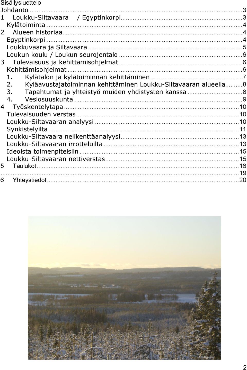 Kyläavustajatoiminnan kehittäminen Loukku-Siltavaaran alueella...8 3. Tapahtumat ja yhteistyö muiden yhdistysten kanssa...8 4. Vesiosuuskunta...9 4 Työskentelytapa.