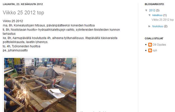 9 KUVIO 1. Blogin näkymä. Blogi tekstin lopussa on kuvion 2. esittämä kommenttikenttä, jossa näkyy kyseisen tekstin kommenttien lukumäärä.