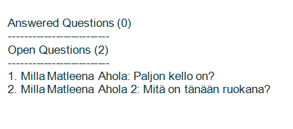 AC-HOST: Q&A, kysymyksen lisääminen Hostit Voivat ottaa kysymykset talteen