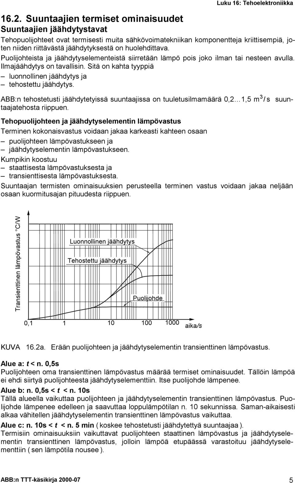 huolehdittava. Puolijohteista ja jäähdytyselementeistä siirretään lämpö pois joko ilman tai nesteen avulla. lmajäähdytys on tavallisin.