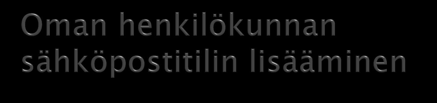 Vedä oikeasta reunasta ja valitse Asetukset Paina Lisää tili, valitse Exchange ja Näytä enemmän tietoja Sähköpostiosoite oma