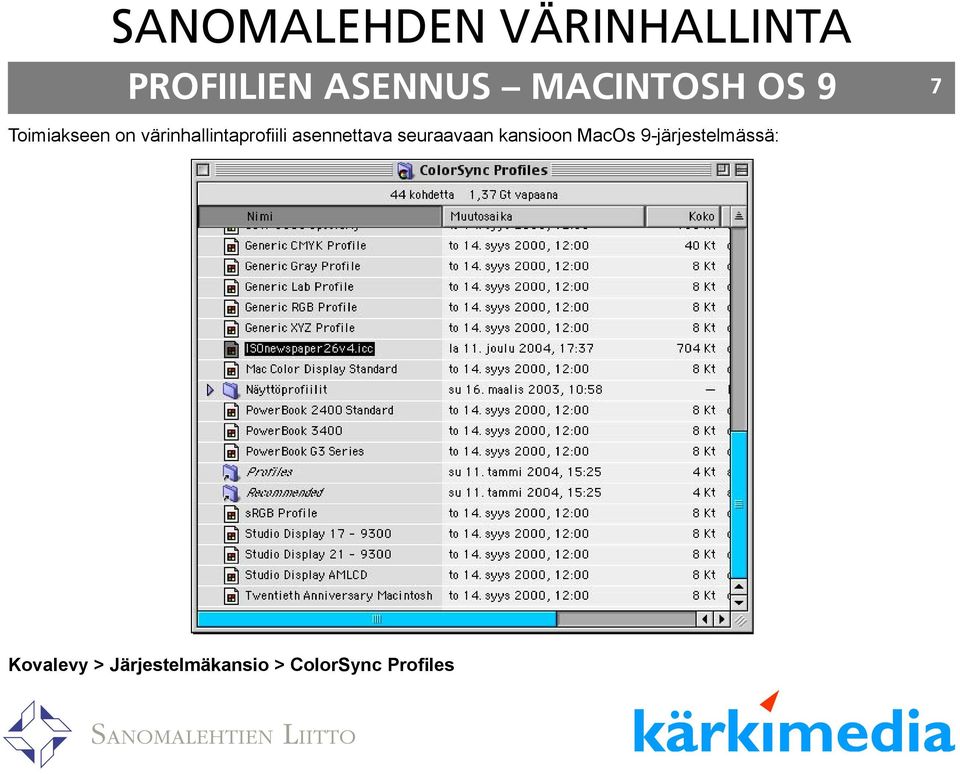 asennettava seuraavaan kansioon MacOs