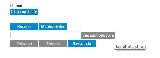 Sähköposti-ilmoitus ja liitteet Poikkeamaan on mahdollista lisätä omia liitetiedostoja