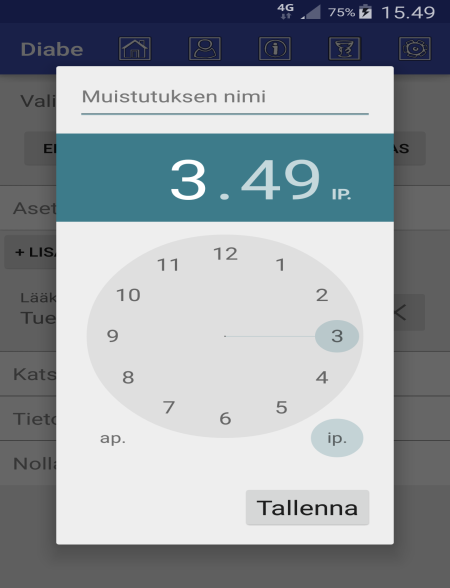 39 Muistuttajaan käyttäjä syöttää haluamiensa muistutusten ajankohdat.