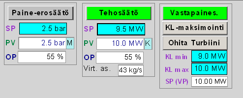 24 kolämpökuvaan sekä laitoksen päänäyttöön. Hyötyvoimalaitoksella on ollut tapana tehdä erilliset syöttöruudut sinisellä pohjalla sellaisille arvoille, joiden muuttamista tarvitaan usein ja nopeasti.