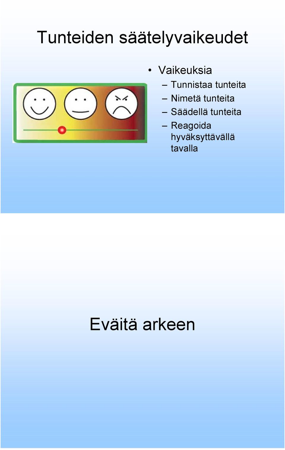 Nimetä tunteita Säädellä tunteita