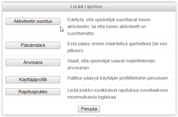 Ohje 6 (6) Kun opiskelijan ehto aktiviteetissä täyttyy edellä kuvatulla tavalla, niin hänellä on mahdollista käynnistää tentti.