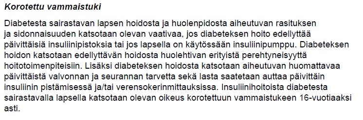 15 Ote etuusohjeesta, alle 16