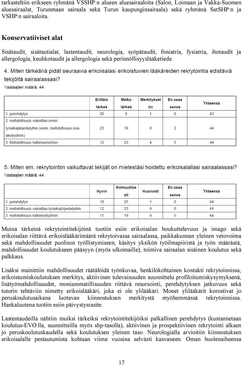 Konservatiiviset alat Sisätaudit, sisätautialat, lastentaudit, neurologia, syöpätaudit, foniatria, fysiatria, ihotaudit ja allergologia, keuhkotaudit ja allergologia sekä perinnöllisyyslääketiede.