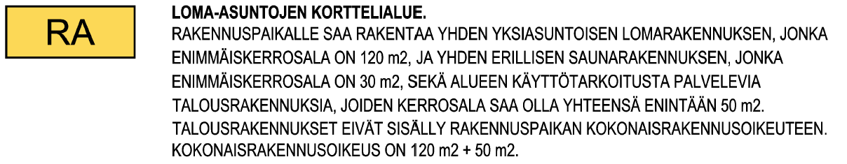 Nosto Consulting Oy 13 (15) Korttelialueet Korttelialueita on kaksi, mitkä sisältävät yhteensä kolme lomaasunnon rakennuspaikkaa.