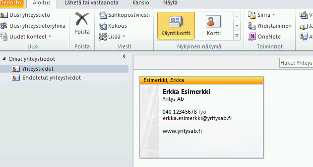 Luo yhteystietoryhmä valintanauhan uusi yhteystietoryhmä -painikkeella. Anna ryhmälle nimi Lisää ryhmälle jäsenet lisää jäseniä painikkeella.