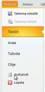 Liitteet voi liittää valintanauhan viesti välilehden Liitä tiedosto painikkeella tai valintanauhan lisää välilehdeltä jossa viestiin voi myös upottaa mukaan kuvia tai esim. taulukoita.