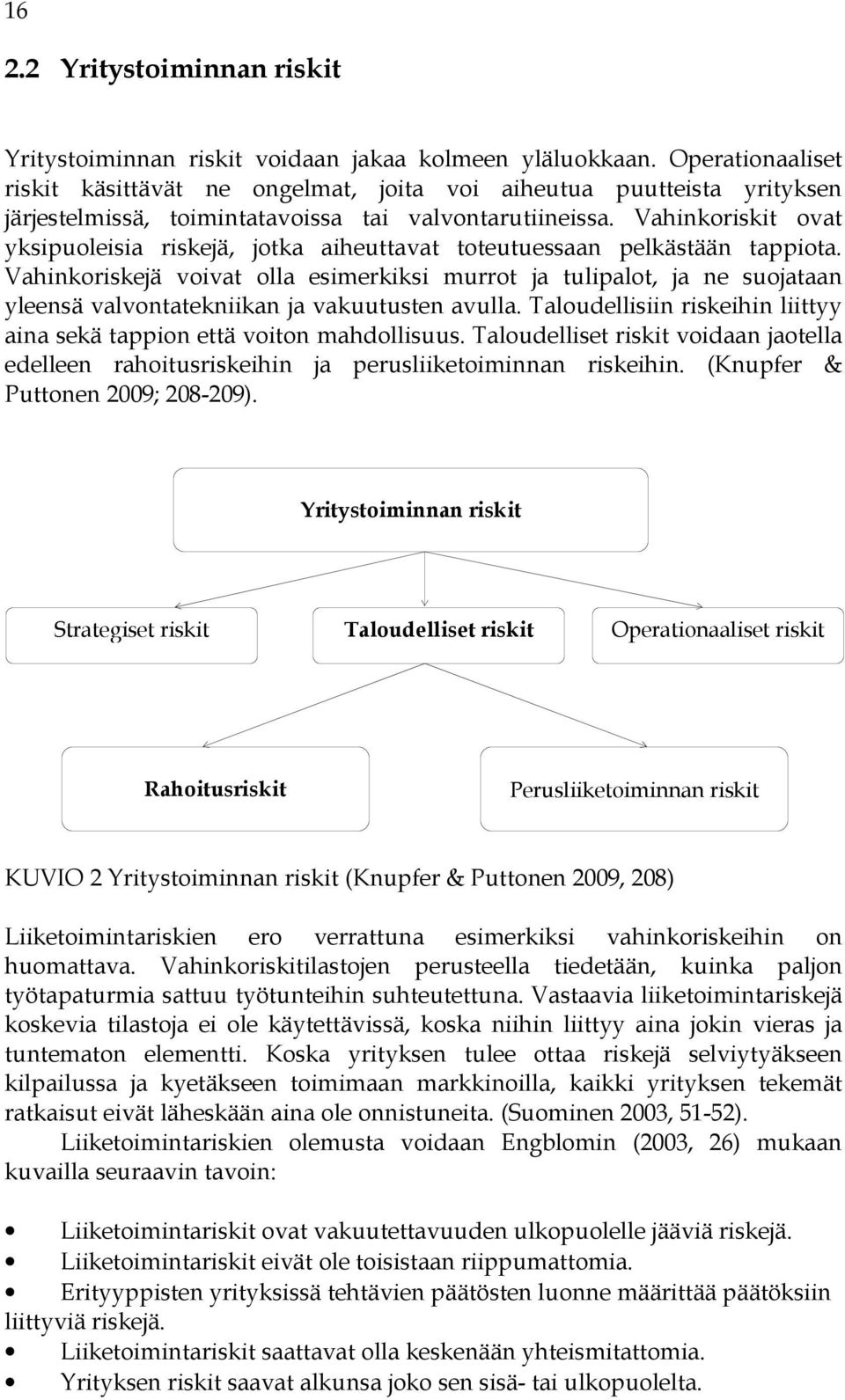 Vahinkoriskit ovat yksipuoleisia riskejä, jotka aiheuttavat toteutuessaan pelkästään tappiota.