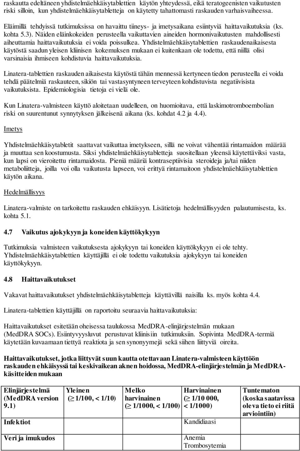 Näiden eläinkokeiden perusteella vaikuttavien aineiden hormonivaikutusten mahdollisesti aiheuttamia haittavaikutuksia ei voida poissulkea.