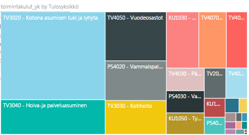 Asiakasryhmän palvelujen käyttö esimerkki